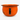 Bright orange enamel bowl with a black rim and black handle, shown on a clean white background.