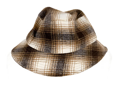 Brown Plaid Bucket Hat New Vintage Clothing NZ Planet Retro NZ