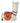Decorative ceramic llama figurine with a red saddle and yellow patterns on a white background