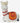 White ceramic llama figurine with red and yellow saddle blanket on a white background