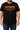 Black t-shirt with 'Stranger Things' logo featuring flames on a plain background