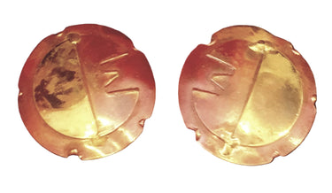 Copper & Brass Brutalist Vintage Clip-On Earrings vintage jewelry nz planet retro nz