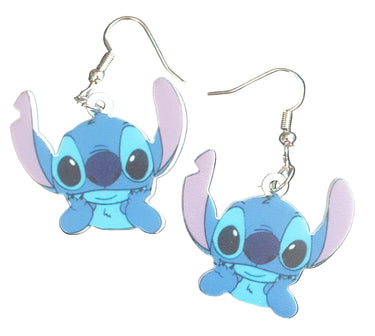 Cartoon Stitch character earrings. Planet Retro NZ