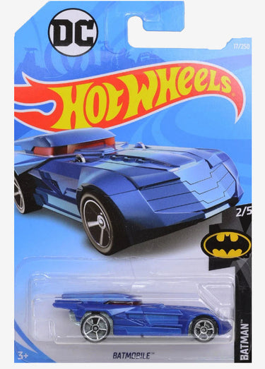 Hot Wheels Batman Batmobile toy car in packaging with DC logo