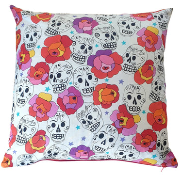 Hot Pink Sugar Skulls - Handmade Cushion Cover planet retro nz