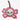 Pink skull and crossbones luggage tag on a white background
