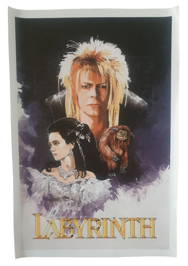 Labyrinth Sarah Jareth Ludo - A3+ Canvas Print New Vintage Art NZ Planet Retro NZ
