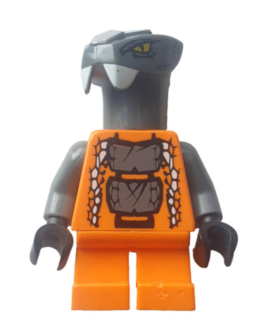 Lego Ninjago Chokun minifigure from 2012 with orange Serpentine outfit