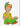 Cartoon character with green elf hat and pants on a white background