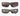 A pair of sunglasses with a Texas star design on the arms, one arm black and the other red.