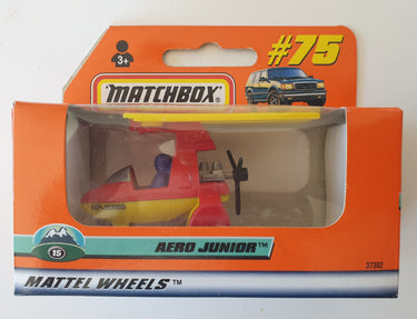 Matchbox Aero Junior toy car in packaging on a white background