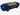 Blue toy convertible car with beige interior on a white background