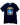 Black t-shirt with graphic design and text on a white background
