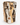 A sculptural ceramic vase with an abstract face design, featuring a textured, hand-painted finish in beige, brown, and white on a clean white background.