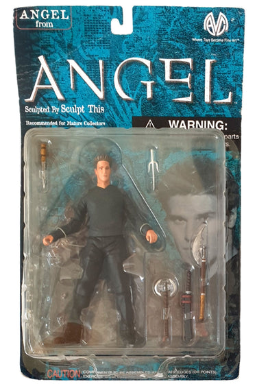 Angel Series 1 carded action figure from Angel / Buffy the Vampire Slayer by Moore Collectibles, early 2000s release, shown in original packaging
