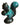 Vintage Blue Mountain Pottery squirrel figurine in teal green and black glaze, catalog view