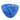 Reverse side of asymmetrical blue glass bowl with marbled pattern