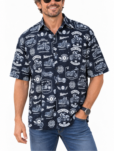 Born to Race motorbikes men's shirt, front view