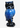A glossy Blue Mountain Pottery ceramic owl figurine with a vibrant blue and black glaze, standing on a small pedestal base against a light gray background.