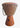 Carved wooden djembe drum with rope tuning and natural skin head