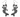 Pair of black and white cat mermaid skeleton earrings with silver fishhook fittings, shown on a white background