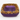 Signed Chan Andreassend translucent purple resin square bowl with embedded pebbles and paua shell.
