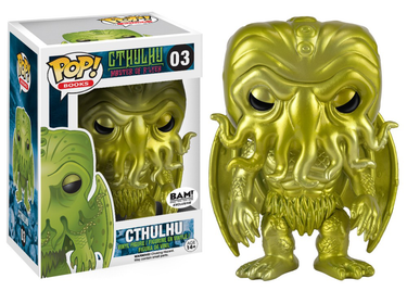 Gold Cthulhu Funko Pop Vinyl 03 BAM exclusive with packaging on a white background