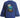 Blue dress with an owl design on the back against a white background
