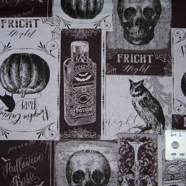 fright_night_mystery_manor_fabric_halloween_material_planet_retro_nz