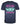 A navy-colored unisex t-shirt featuring an graphic of Grogu from Star Wars in a pod, surrounded by text and design elements in pink and green.