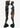 Pair of hand-carved African style wooden male and female figure sculptures with bead detail