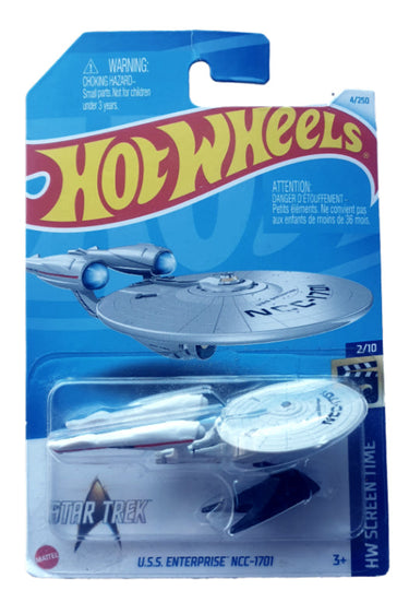 Hot Wheels Star Trek USS Enterprise NCC-1701 2021 die-cast spaceship, carded and sealed.