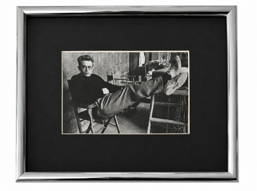 James Dean 1955 Sanford Roth black and white photograph in silver frame with black mount