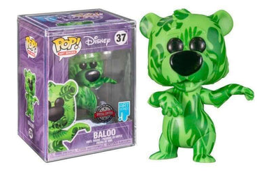 Green camouflage Baloo bear figurine with packaging on a white background