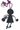 Black silhouette pendant with purple chain on a white background