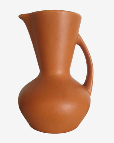 Laurel of California speckled pumpkin vase from the 1950s, mid-century ceramic decor piece, Planet Retro NZ