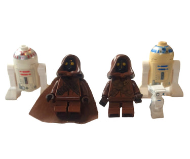 Lego minifigures Star Wars Jawa and astromech droid bundle with two Jawas and two droids