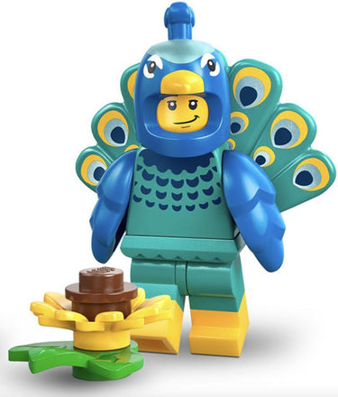 Lego peacock costume minifigure Series 28 with spotted outfit and accessory
