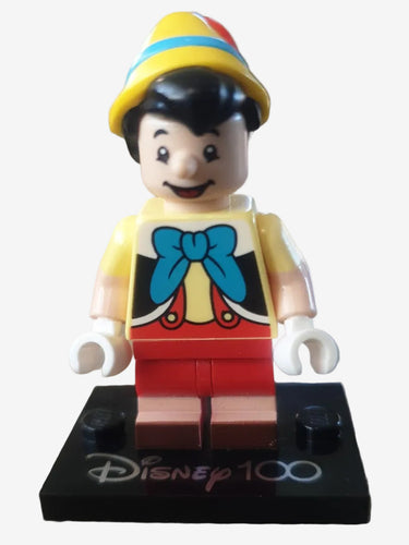 Lego Pinocchio minifigure Disney 100 Series 3 with display base missing goldfish bowl Cleo