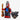 Lego Spider-Punk minifigure from Spider-Verse series 71050 wearing punk outfit with guitar accessory displayed on a light grey background