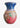 Mid-century hand-painted folk art pottery vase with colourful figurative and floral decoration, Planet Retro NZ