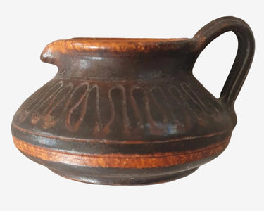 Mid-century West German stoneware cream jug by Dom-Steinzeugwerk with dark brown glaze, 1960s