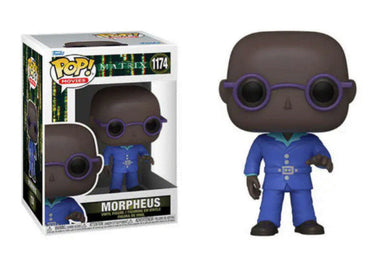 Funko Pop! figurine of Morpheus from The Matrix with packaging on a white background