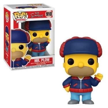 Funko Pop! vinyl figure of Mr. Plow from The Simpsons with packaging in the background.
