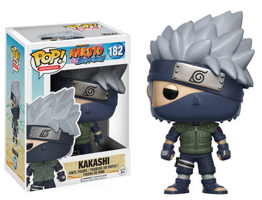 Funko Pop Vinyl figure of Kakashi from Naruto Shippuden, number 182, in the original packaging.
