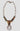 Metallic necklace with intricate design on a white background