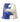 A ceramic salt shaker featuring a blue penguin hugging a white penguin on a white background