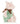 Pink and green plush toy with a brown ribbon on a white background. Planet Retro NZ