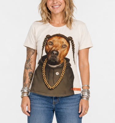 Platinum Pets Snoop Dog women’s graphic T-shirt with Rap dog print, size Medium