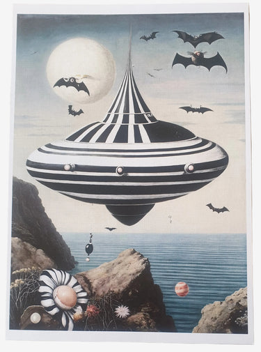 Release The Bats by Lu Lu Deluxe NZ A4 art print featuring gothic bat-inspired artwork